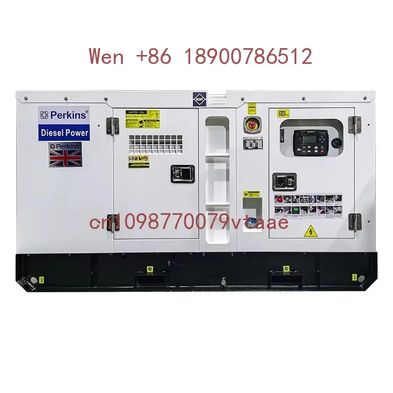 50KVA Three Phase Silent Diesel Generator Set Brushless Perkinse Water Cooled 50/60Hz 1800 RPM 380V From Guangzhou