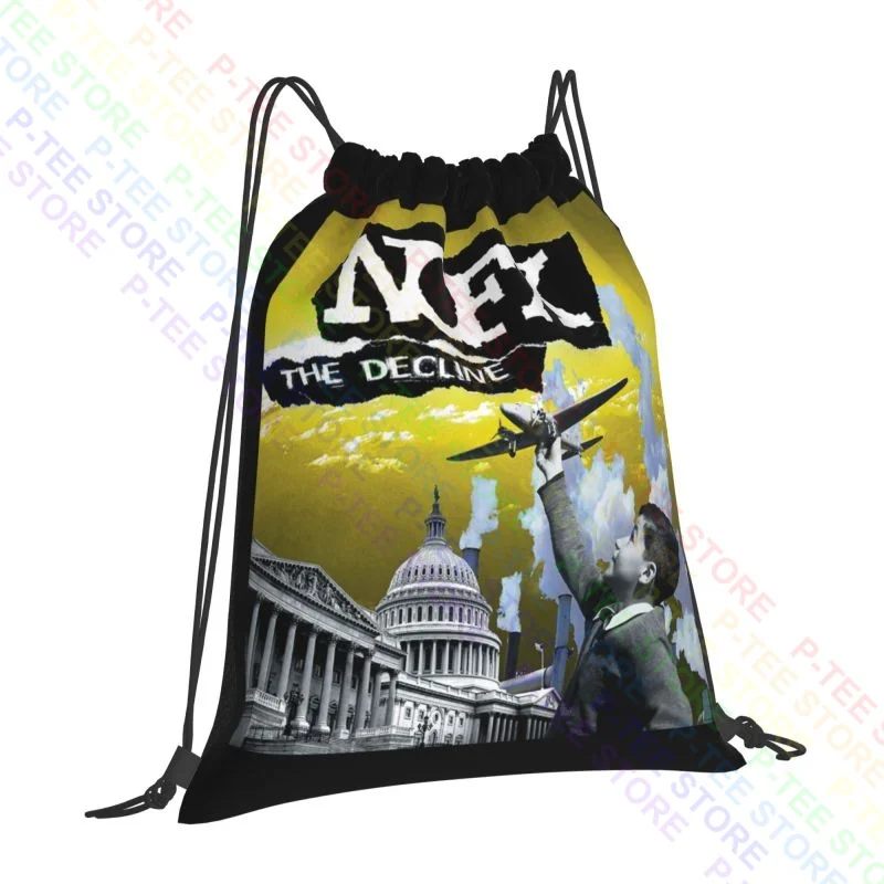 Nofx The Decline Punk Rock Band Album Cover Skate Drawstring Bags Gym Bag Gym Schoolbag Lightweight Multi-function