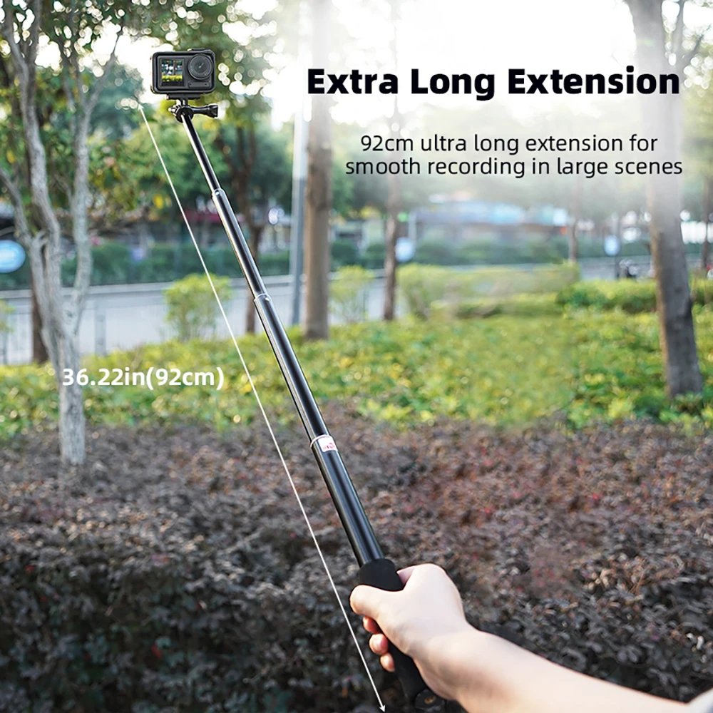 Tripod Selfie Stick Extend Pole Aluminum Alloy Extension Rod for DJI Pocket 3/Osmo Action Sports Camera Stabilizers Accessories