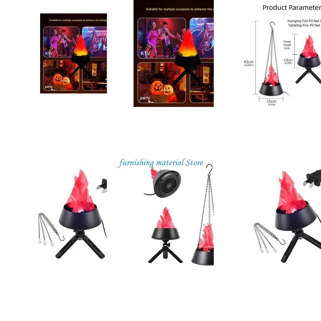 

Y5GD Хэллоуин Декоративный светильник Светодиодная лампа с эффектом огня Настольные украшения Прочные