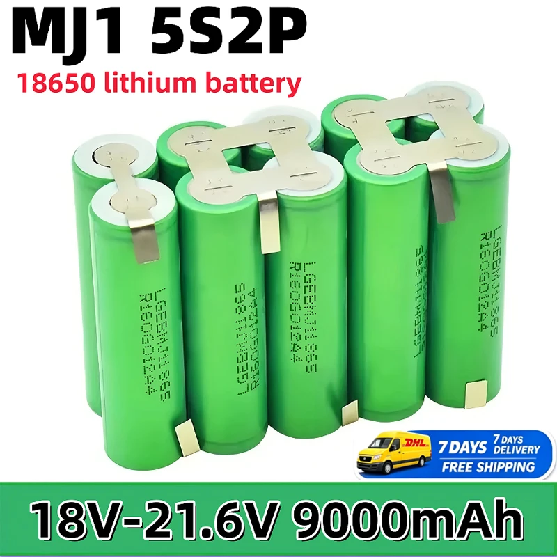 Pacco batteria MJ1 per avvitatore 18V, batteria per saldatura fai-da-te, 18650 MJ1 9000Mah 20A di scarica, batteria per avvitatore 18-21V, pacco batteria agli ioni di litio 18650