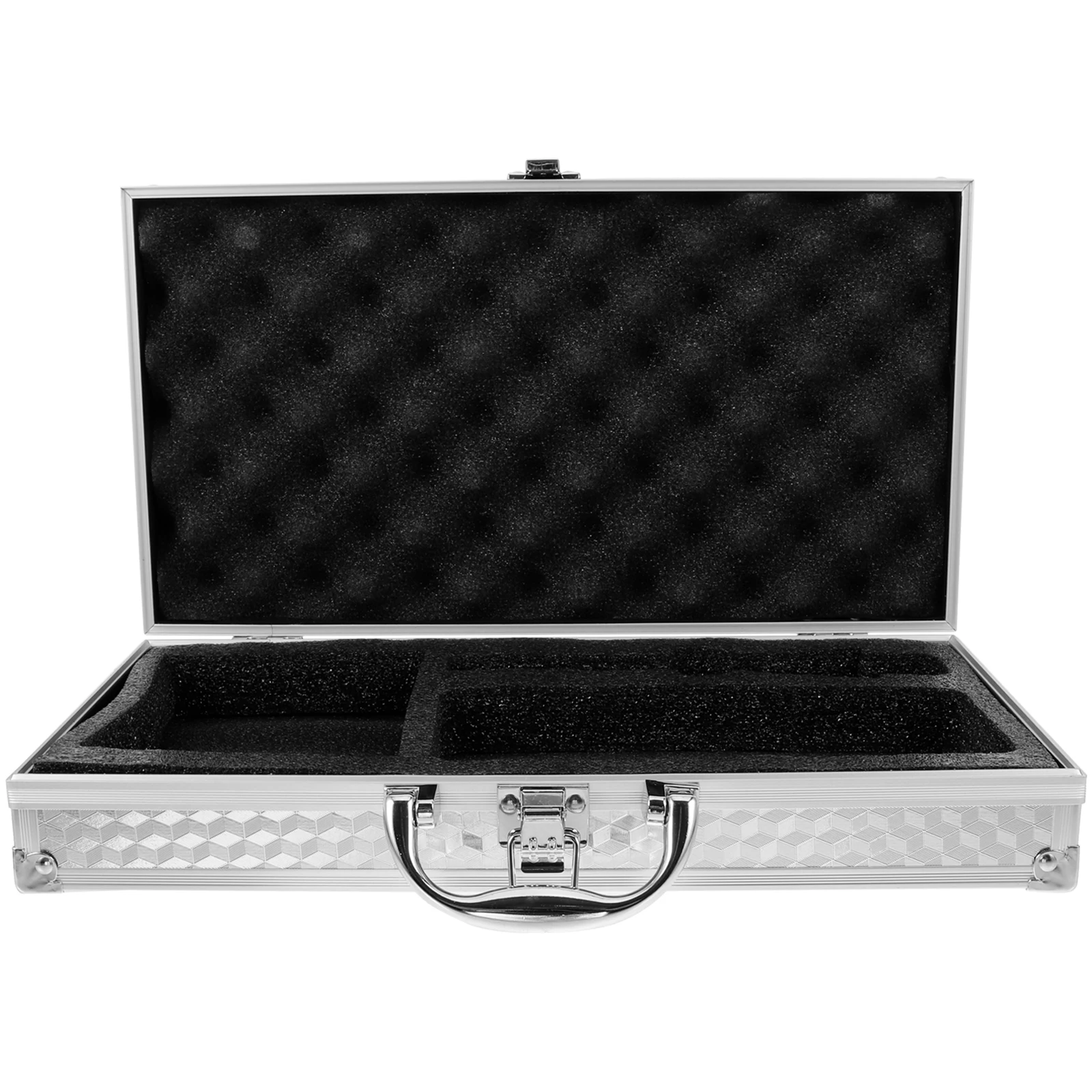 

Handheld Case Wireless Microphone Storage Box Portable Metal Mic Box With Handle Shockproof Microphone Carrying Case For Singers
