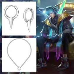 Game LOL Yone Aphelios Heartsteel Necklace Earring Cosplay Props Halloween Christmas Presents