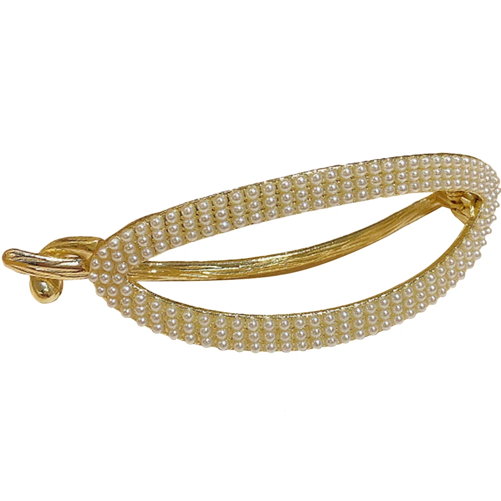 

Back Claw Clip Pearl Hair Clamp Holder Detangle Styling Tool For Thick Thin Long Short Hair Women Party Banquet Daily