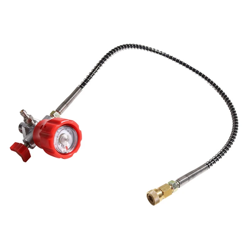 CO2 Tank Compressed Air DIN Valve Gauge & Fill Station,6000Psi High Pressure, 6Mm Quick Disconnect Adapter