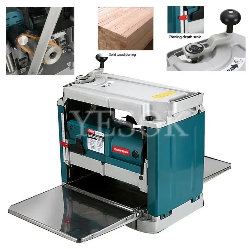 Electric Woodworking Planer Blade Multi-function Tool Household Single-sided High-power Desktop Machinery Wood Planer(1850W220V)