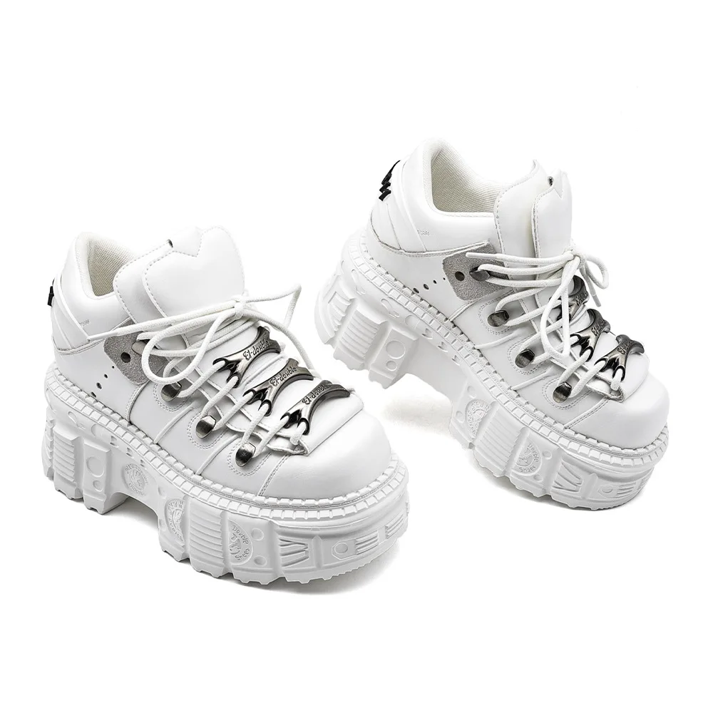 

New super thick-soled punk boots heightening metal muffin tank sole women's summer heightening high-top shoes women's boots