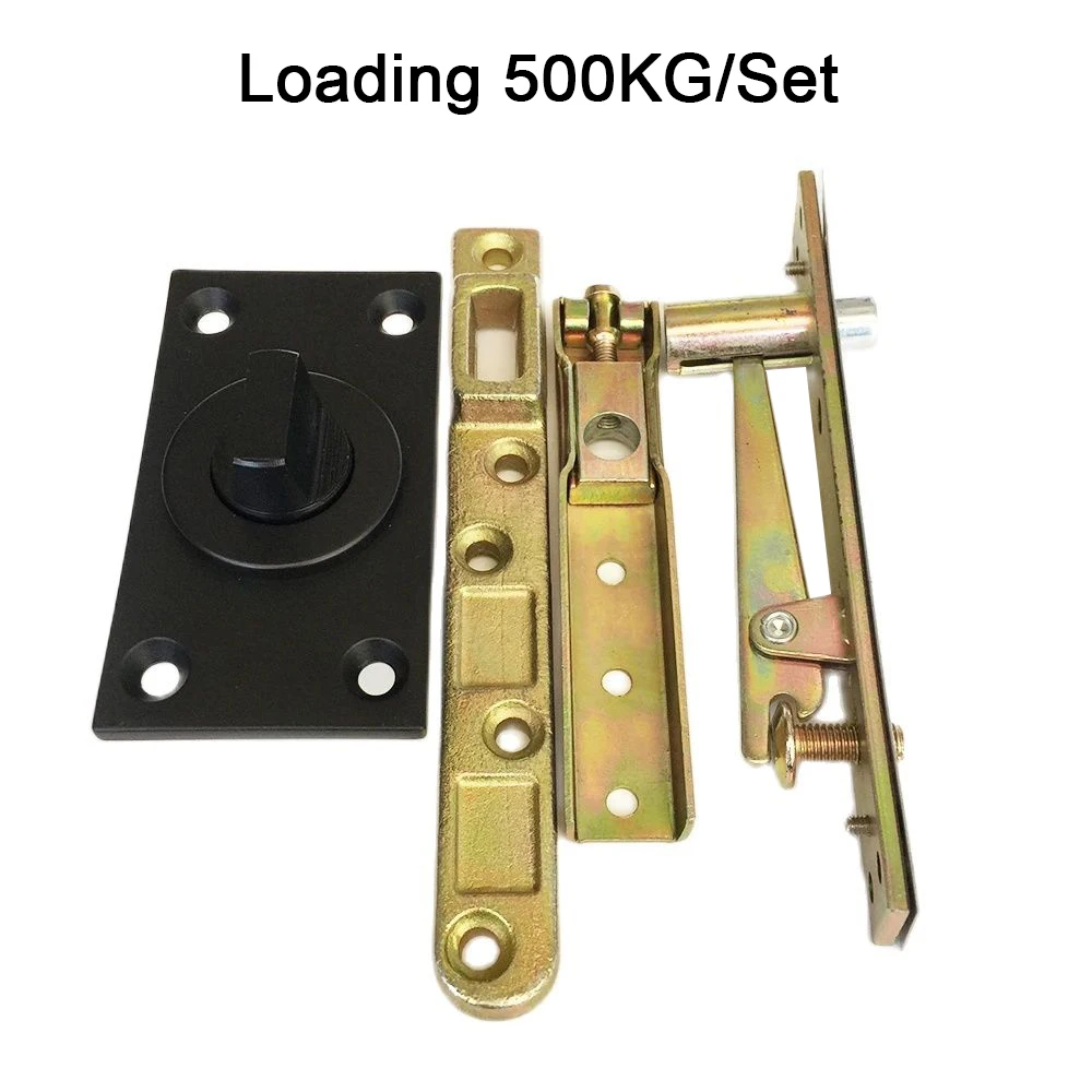 1Set Heavy Duty Door Pivot Hinge 360° Rotary Invisible Hidden Door Hinge Wood Door Shaft Hinge Install Up and Down Loading 500KG