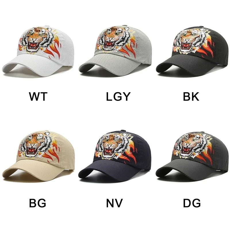 Scream tigre rugido bonés de beisebol das mulheres dos homens ao ar livre viseiras de golfe boné padrão animal chapéus de sol chapéu de algodão snapback hip hop gorra