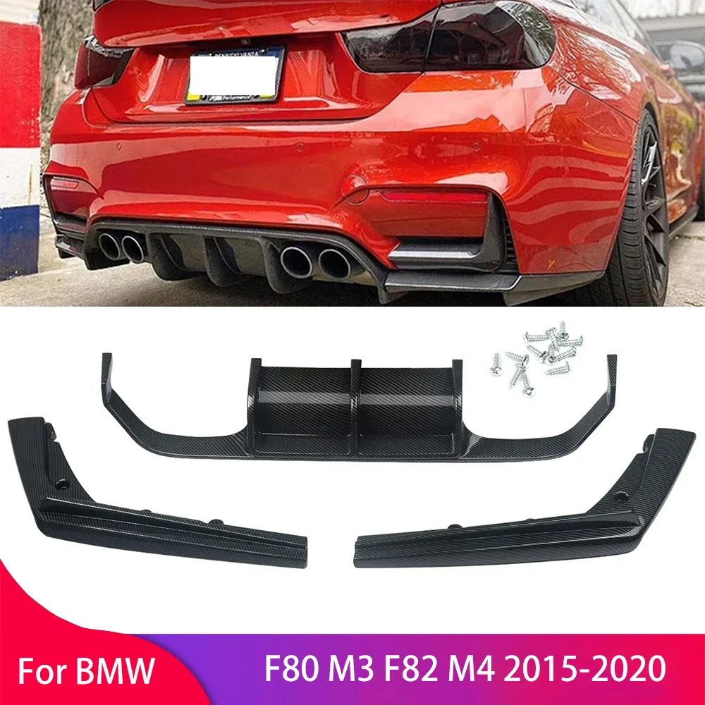 For BMW F80 M3 F82 M4 2015-2020 Rear Bumper Diffuser Spoiler Lip Splitter Rear Lip Surround Rear Bumper Lip Protector Guard