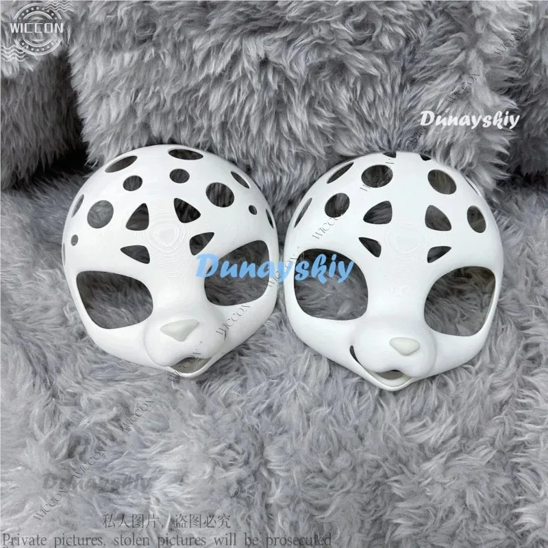 

2025 11 a7d@Furry японская кошачья милая собачка с черепом голова животного спереди лицо DIY аксессуары меховой костюм Хэллоуин вечерние