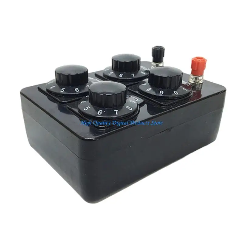 U2JE Resistance Box 4 Adjustable Sections 9999 Ohm For Engineering Students Teachers