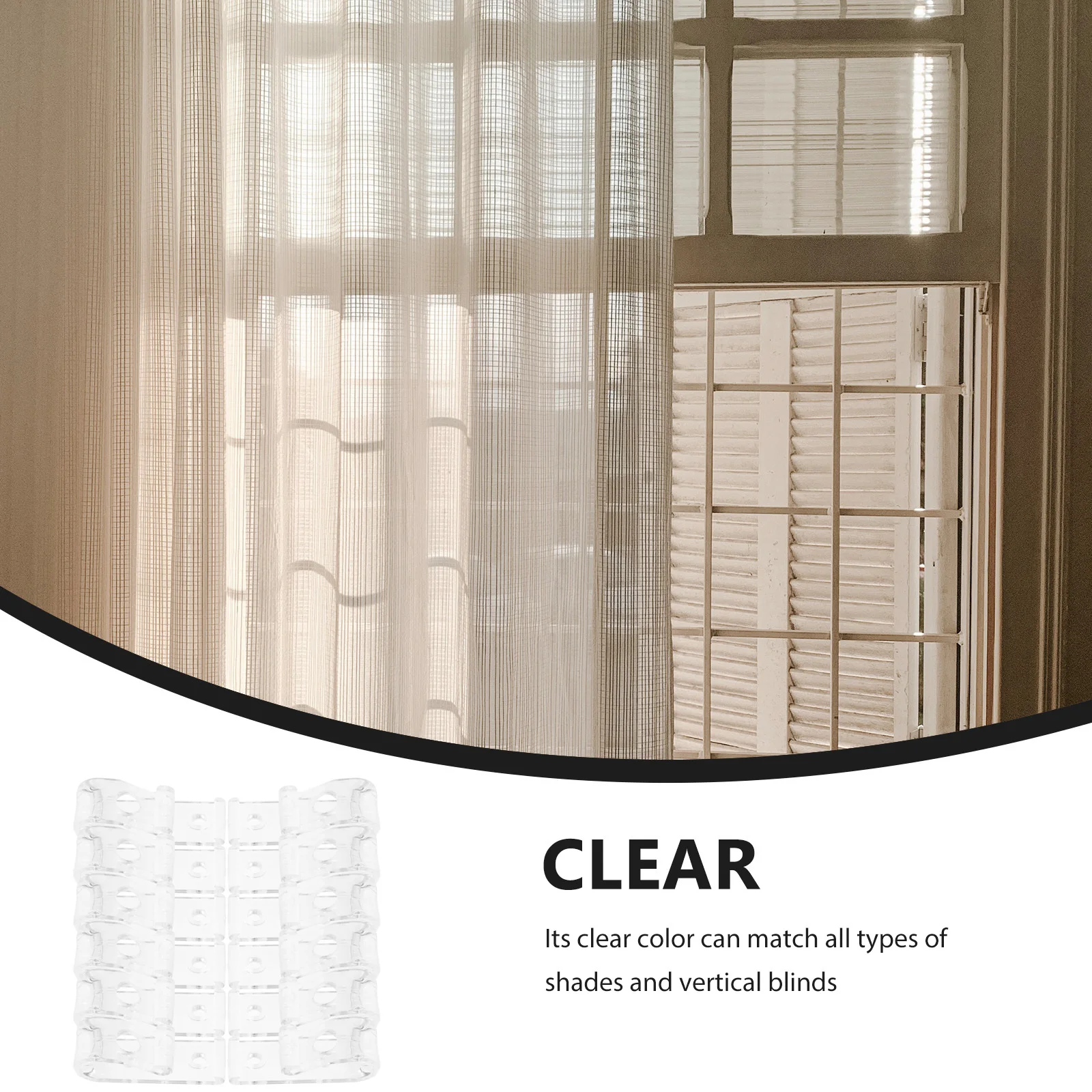 

12pcs Roller Blind Clips Reusable Plastic Fixing For Curtain Chain Clear Safety Hook Decorative Drapery Clip Window Blind