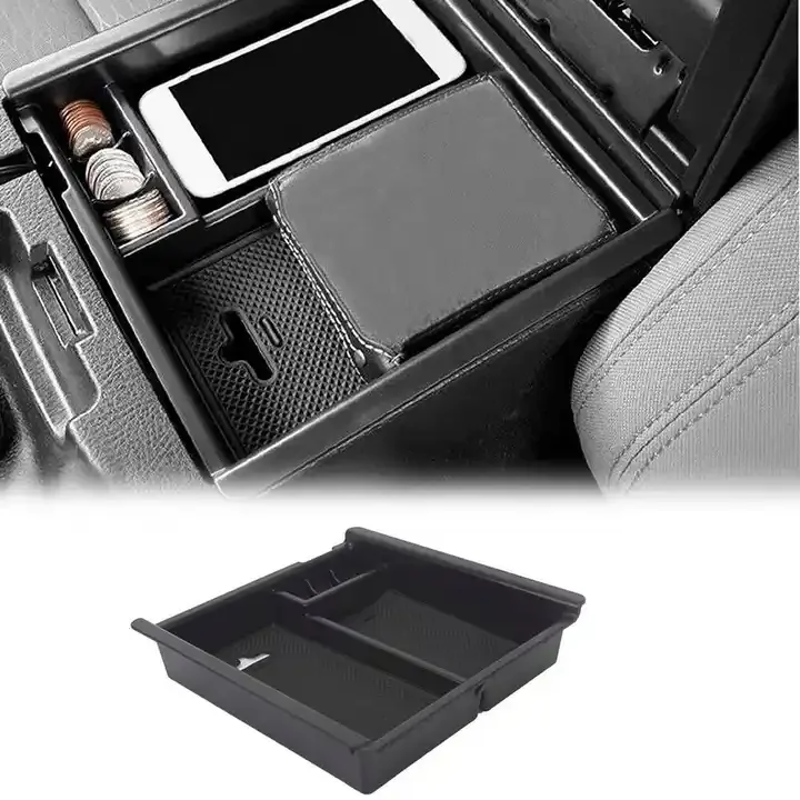 Spedking Center Control ABS Armrest Box Storage Case Tray Container For Tacoma 2016-2022 Armrest Box