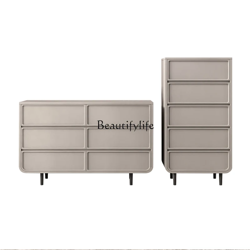 Bedroom Five Drawers Six Buckets Light Luxury Modern Storage Cabinet Drawer Locker Simple Solid Wood