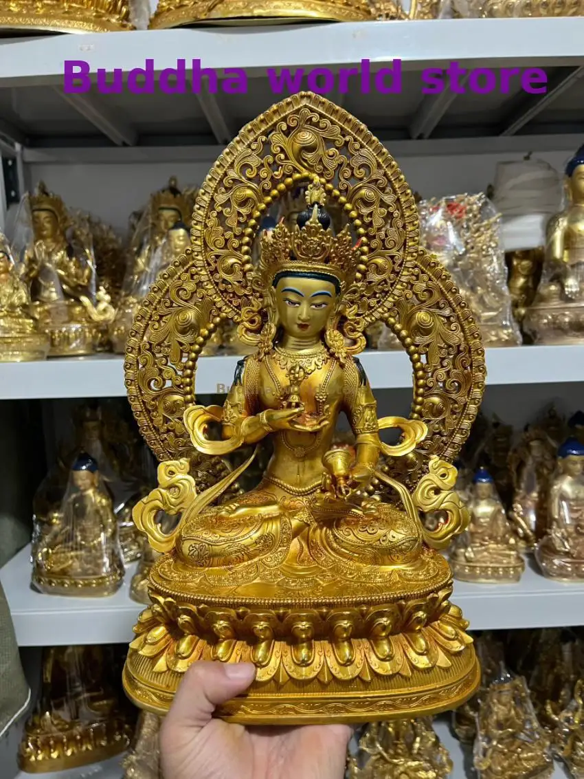 35cm large Tibet Thailand copper Tantric Vajrasattva Backlight Vajra Buddha statue Buddha Temple Family Effective protection