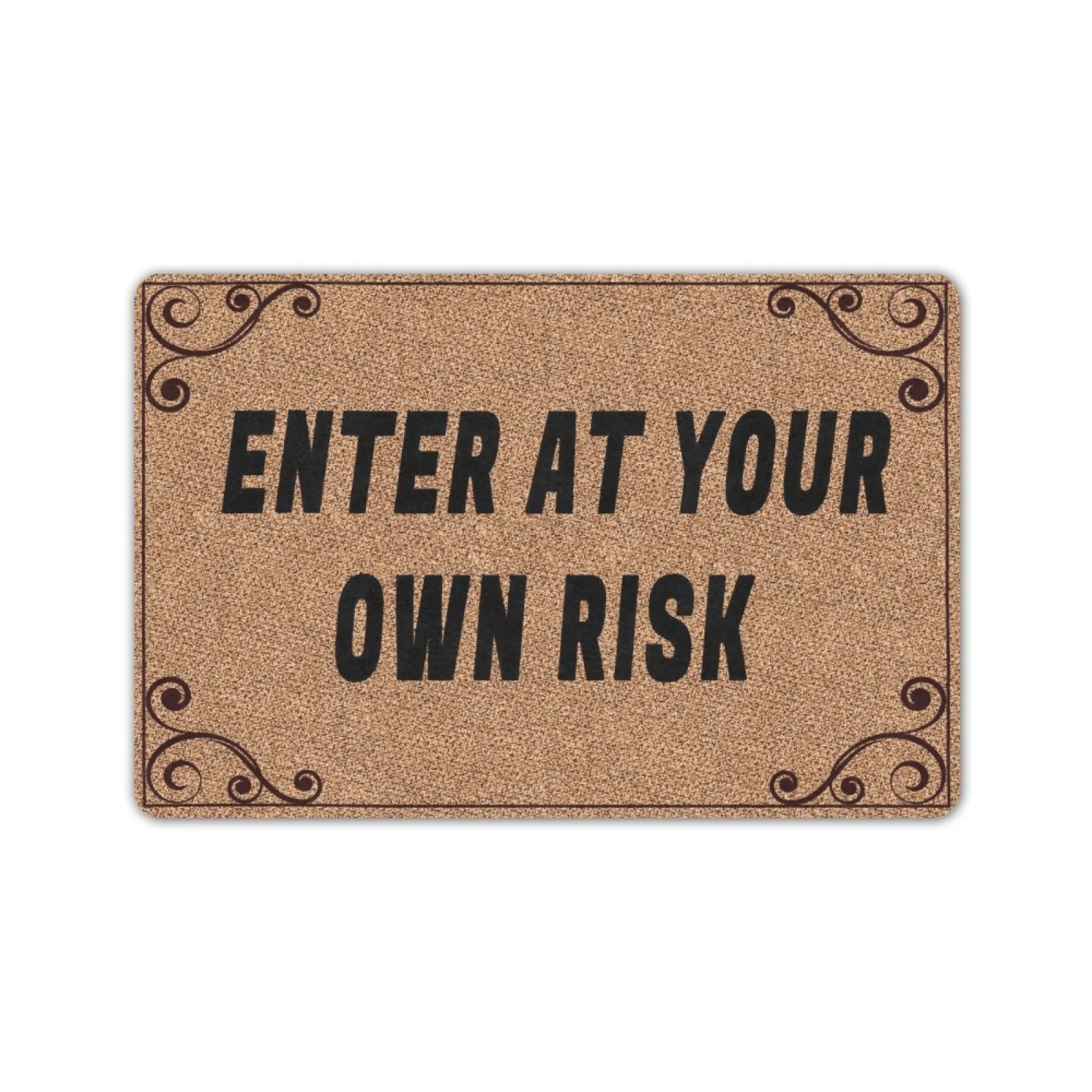 

Enter At Your Own Risk Doormat Outdoor Indoor Porch Floor Door Mat Home Decor Decorative Bath Rug Rubber Backing