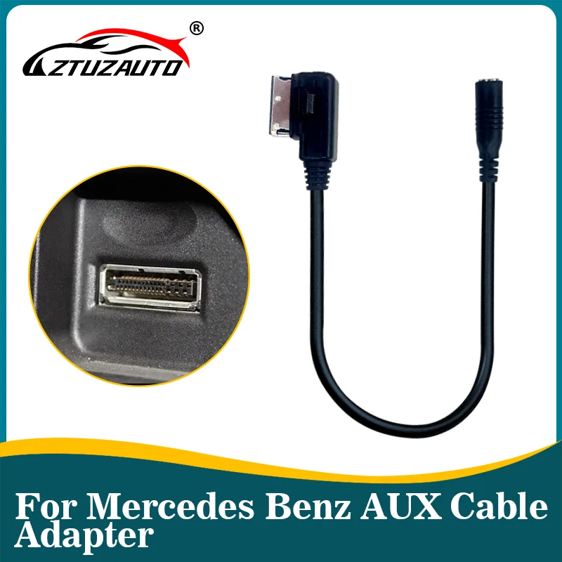 Adaptador auxiliar de áudio de mídia para estéreo de 3,5 mm Cabo AMI em AMI MDI para Mercedes Benz W212 S212 W218 C300 W207 W204 W221