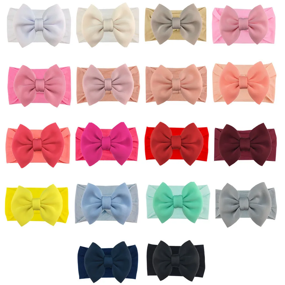 

European And American New Children's Nylon Headband Baby Oversized Space Layer Bow Headband Air Layer Headwear Wholesale 100 Pcs