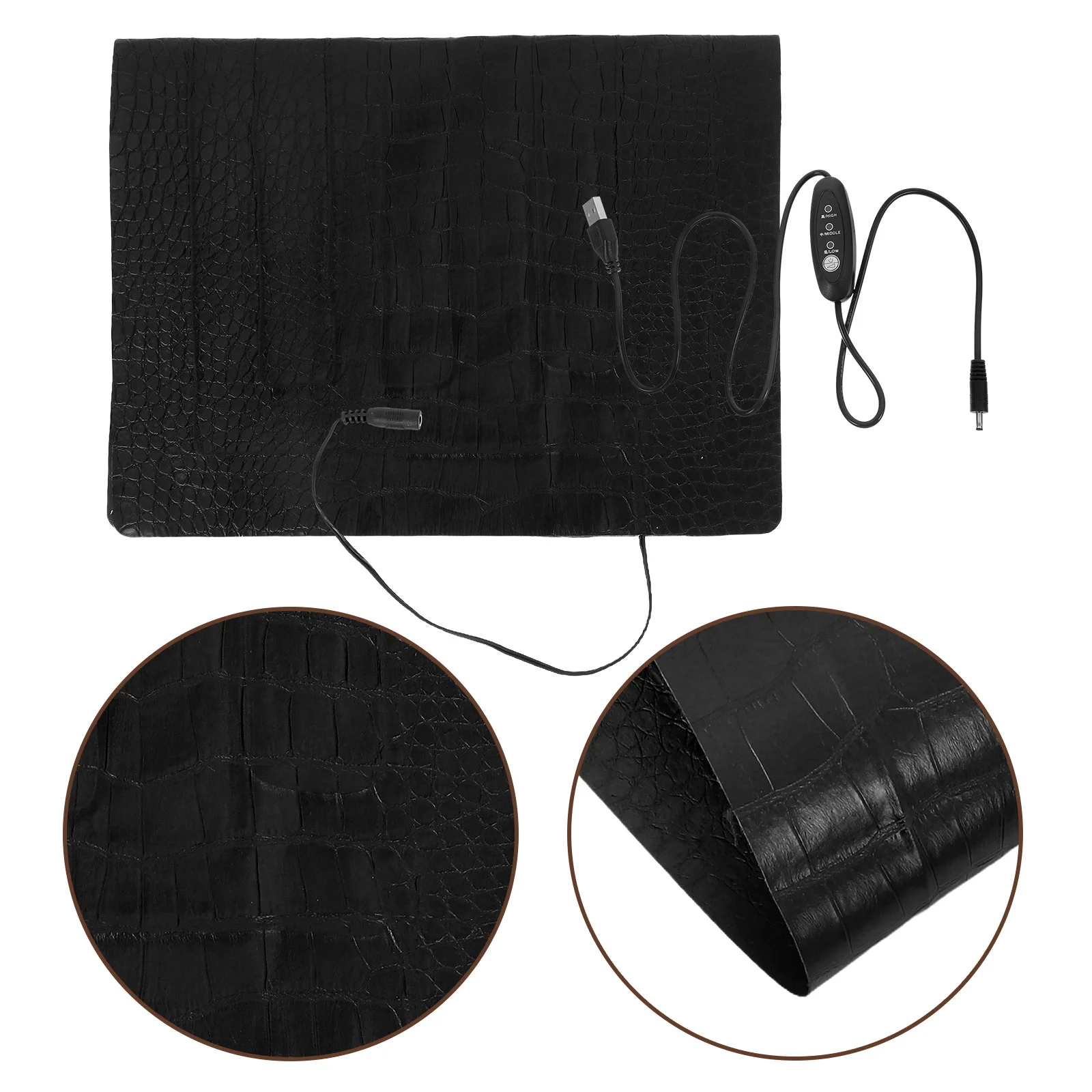 

Pet Warming Mat Carbon Fiber Heating Pad 3 Level USB Switch Adjustable Waterproof for Dogs Cats Reptiles Small Animals Cozy Bed