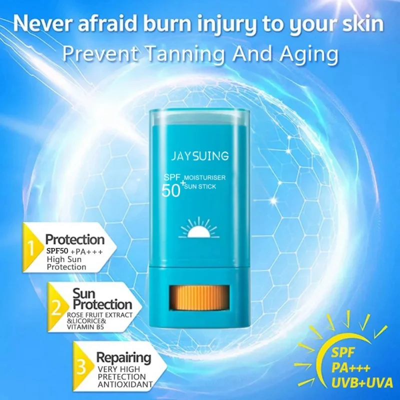 Krim Tabir Surya stik SPF 50 +, kosmetik 2024 pelindung sinar matahari anti-oksidan ringan untuk semua jenis kulit