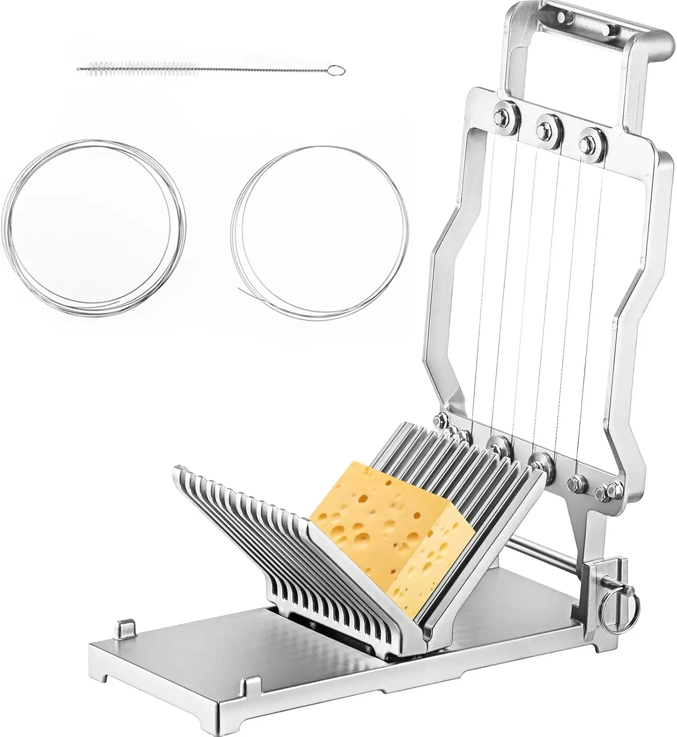 

Cheese Slicer with Wire, 1 cm & 2 cm Adjustable Butter Cutter, 304 Stainless Steel Blade, Kitchen Tool