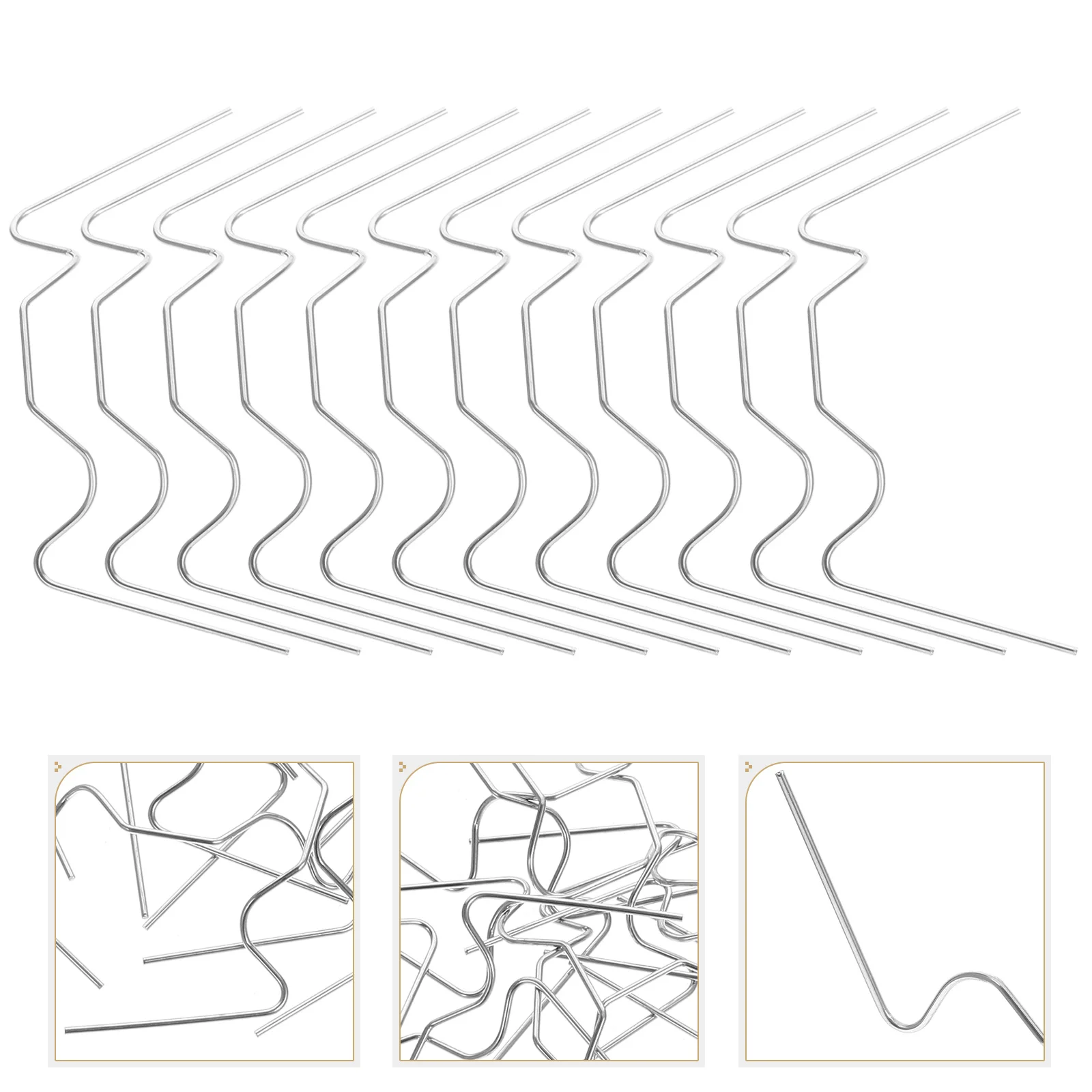 

25 pcs W Nail Fixing Stainless Steel Glazing Glass Panels Windproof Durable Removable Easy Install Accessories Greenhouse Wire
