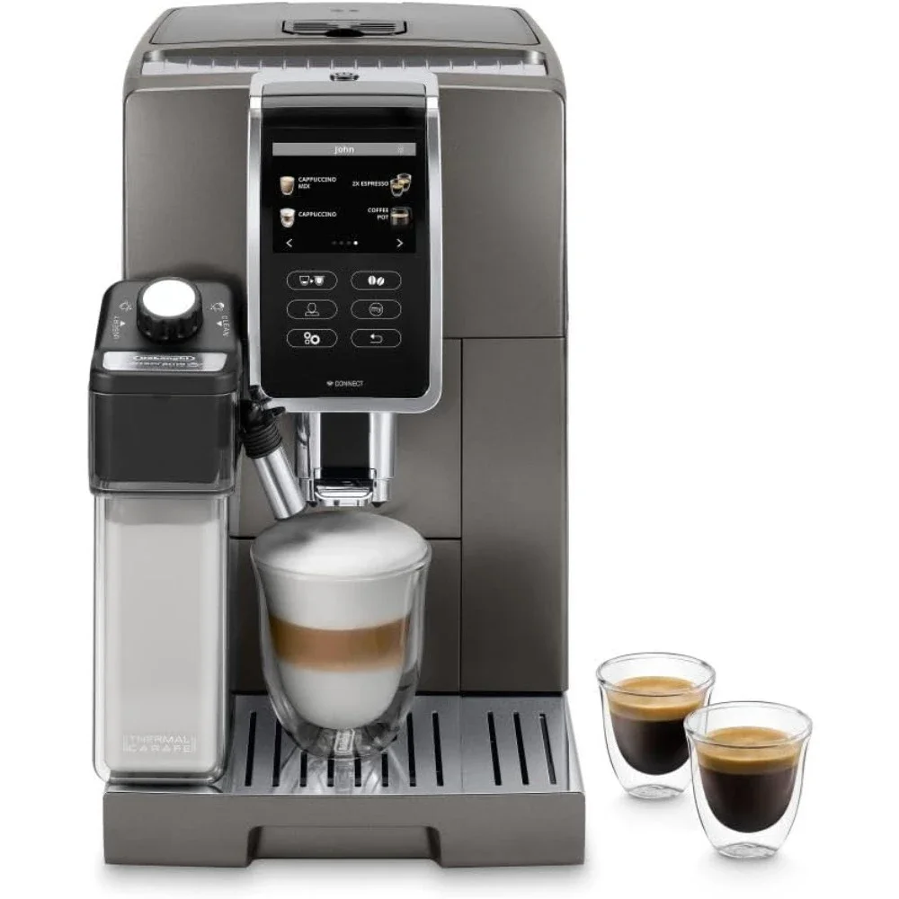 

Connected Espresso & Coffee Machine with Automatic Milk Frother, One Touch Latte, Color Touch Display, Portable Coffee Maker