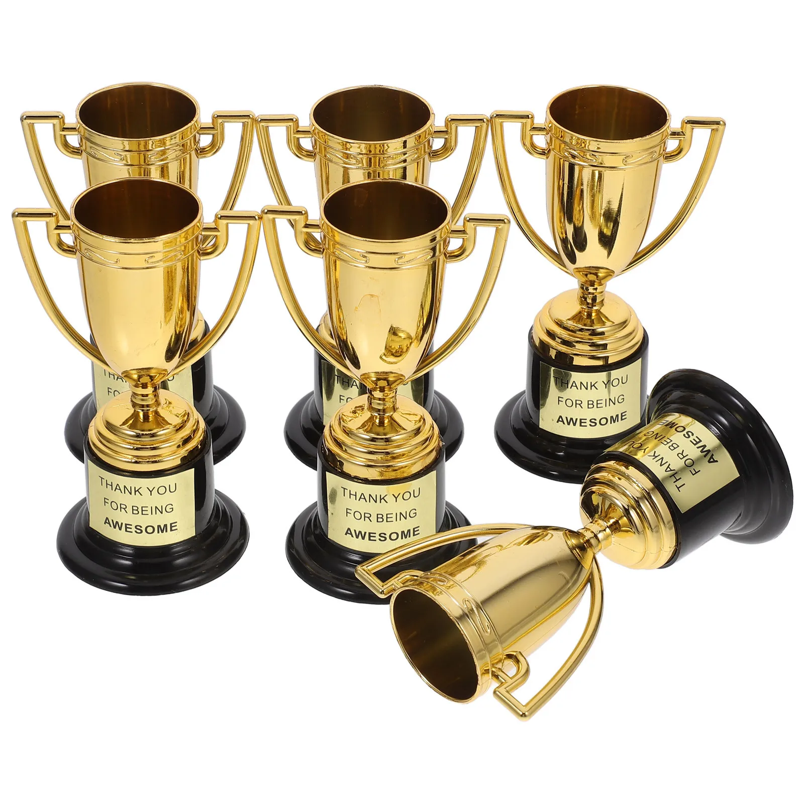 

6Pcs Mini Gold Trophies Elegant Finish Lightweight Compact Design for Sports Awards Competitions Party Favors School Events