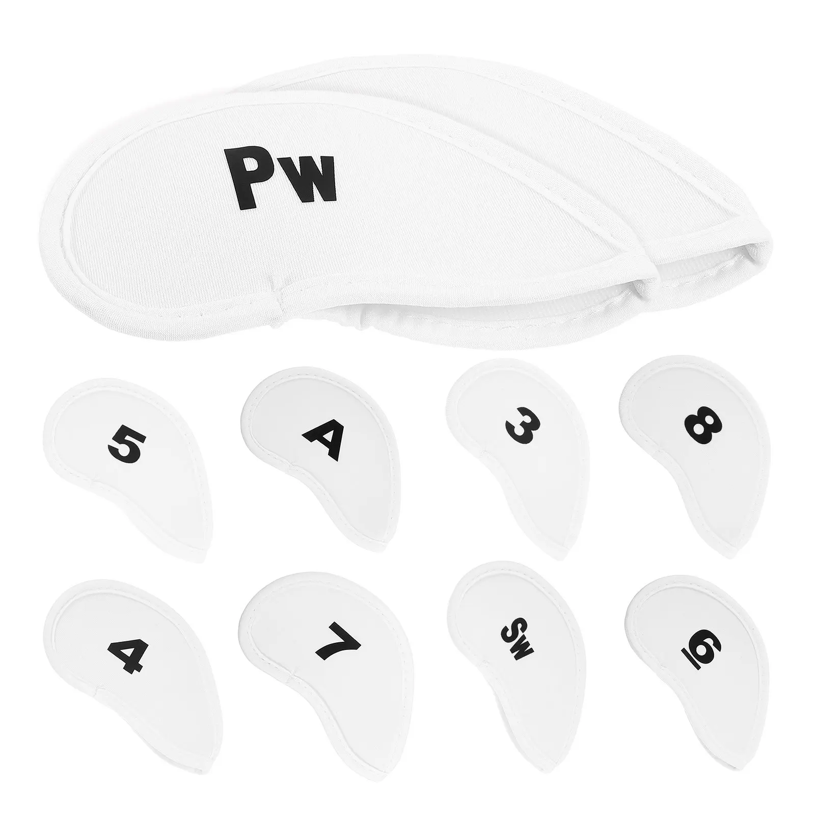 

10Pcs Breathable Golf Club Covers Iron Head Protectors Enhanced Padding for Impact Resistance Portable Travel Accessory