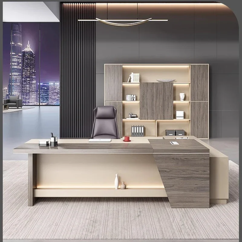 Boss table simple modern boss office desk office table and chair combination single office furniture