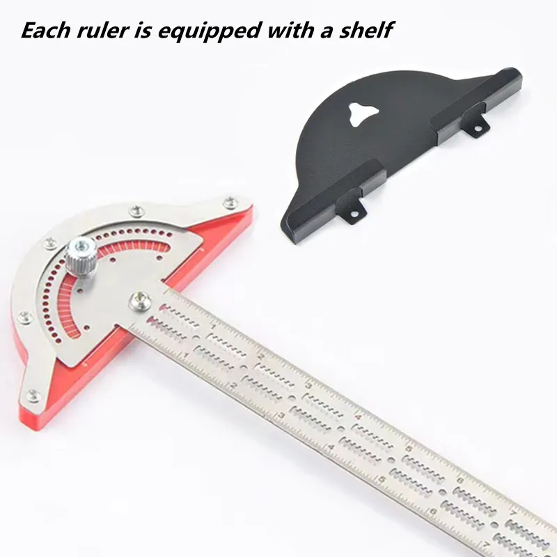 Woodworkers Edge Ruler Protractors Angles Woodworking Ruler Angles Measure Tool Stainless Steel Baseboard Crafts Carpenter Tool