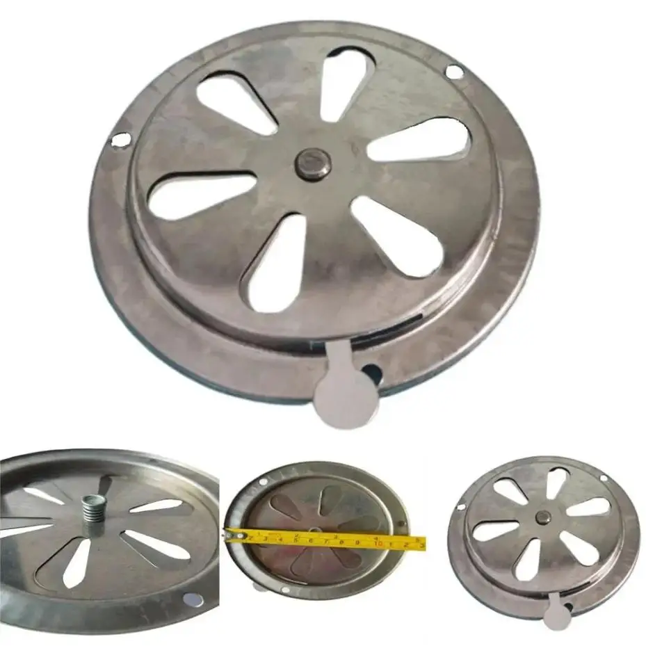 1 Pcs BBQ Grill Smoker Exhaust Kitchen Vent Air Damper Stove Stainless Steel Damper Round Home Replacement