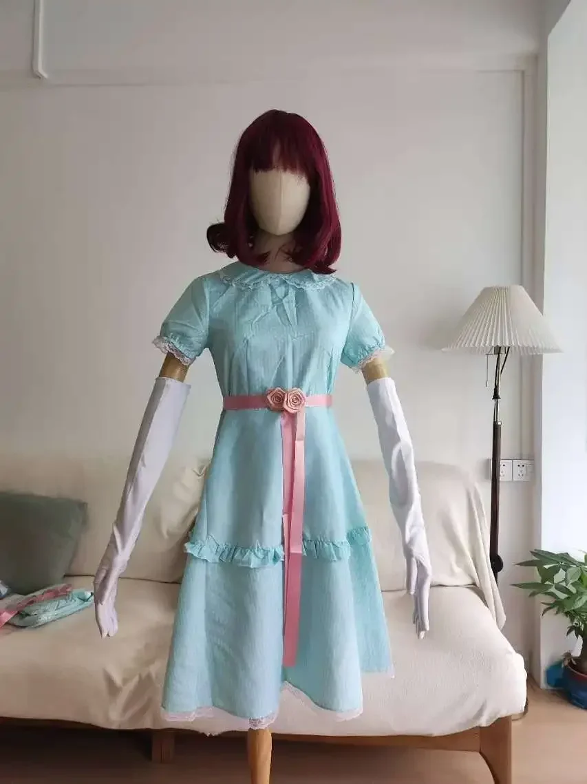 Robe Lolita Brillante à Manches Bouffantes pour Femme et Fille, Tenue d'Halloween, Jupe Bleue avec Nministériels d, Lisa, Louise Burns, Grady Twin