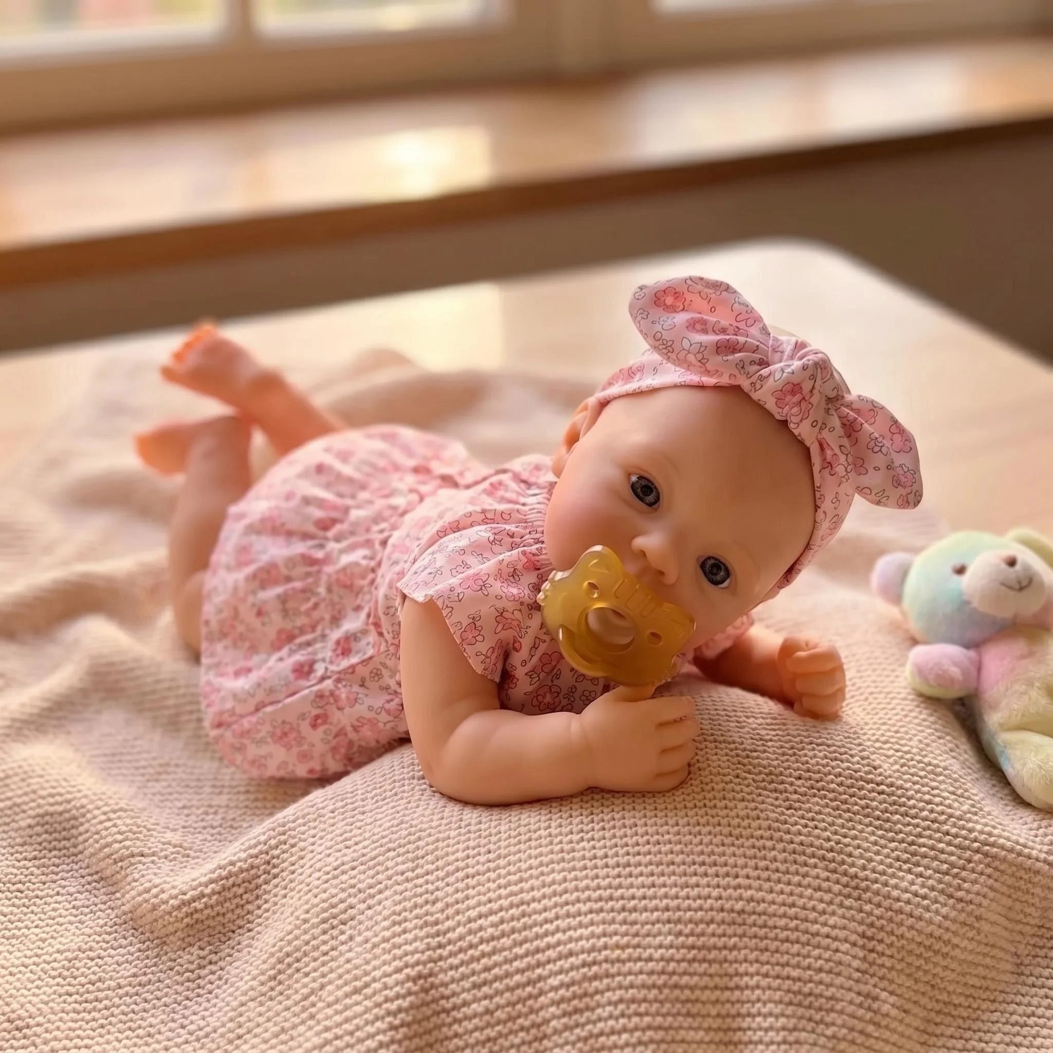 NPK 18inch Meadow Real Baby Size Platinum Solid Silicone Doll Super Soft Elastic Jelly Feel Collectible Baby Doll Version