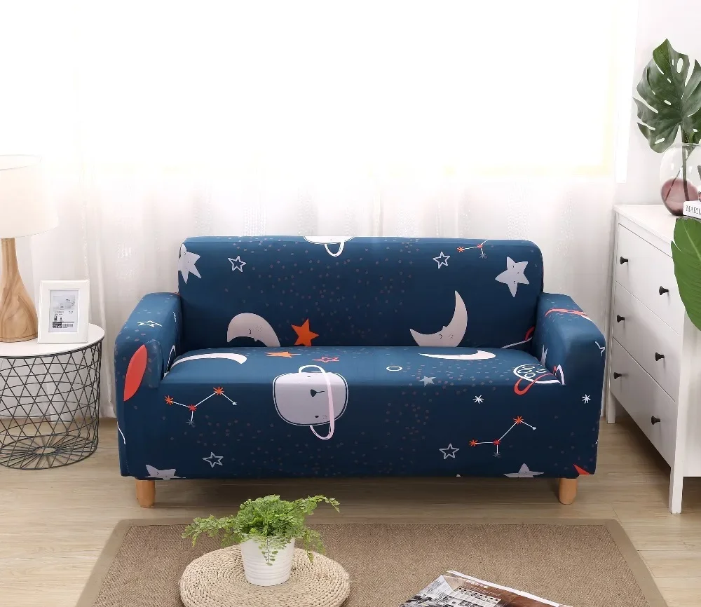 Simple Pattern Spandex Slipcovers Sofa Cover Elastic Tight Wrap All-inclusive Sofa Cover Stretch Furniture Covers 1/2/3/4 Seater