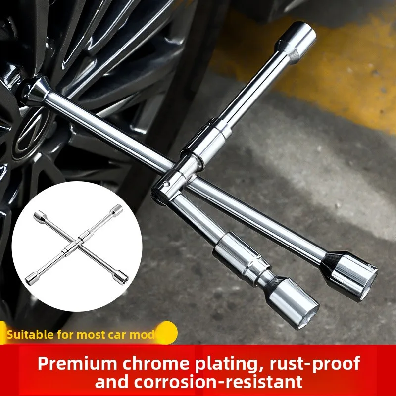 

Large Torque Cross Folding Tire Wrench - Labor-saving Hexagonal Cross Car Tire Wrench