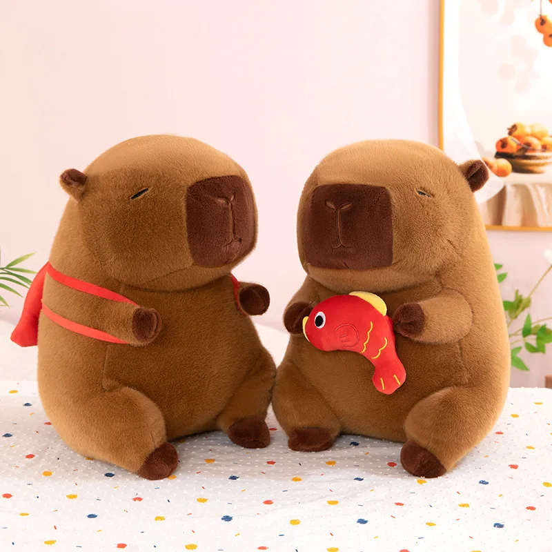 Kawaii Capybara Knuffel Schattige Koi Vis Gevulde Pop voor Kinderen Verjaardagscadeau Zacht Knuffeldier Speelgoed voor Kinderen en Verzamelaars