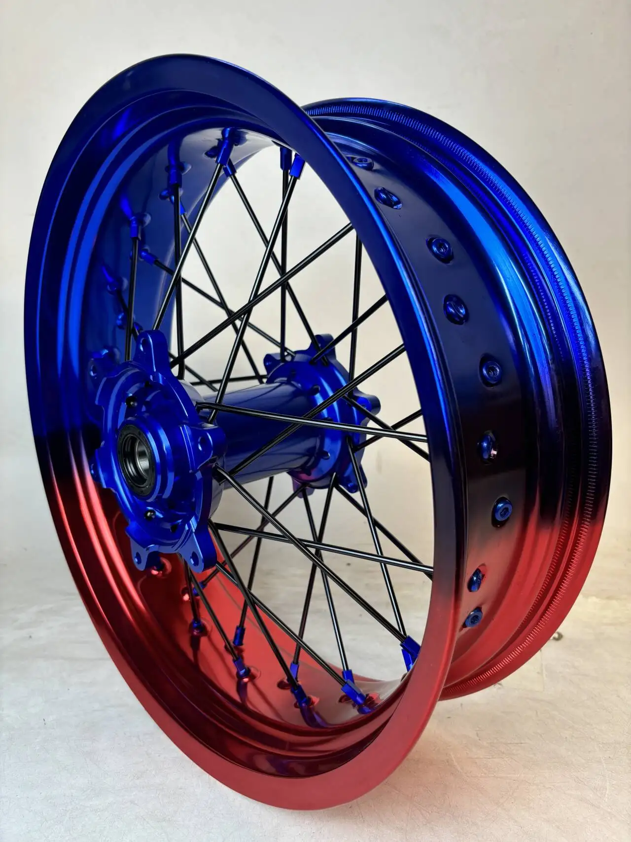 Customized 17*3.5 17*5.0   Bi-Color 17 Inch Supermoto Wheels Rims Set  for YZ/YZF