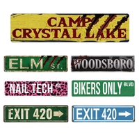 Welcome To Camp Crystal Lake Aluminum Sign Horror Movie Decor Vintage Metal Tin Sign Horror Movie Merchandise Rustic Room Decor