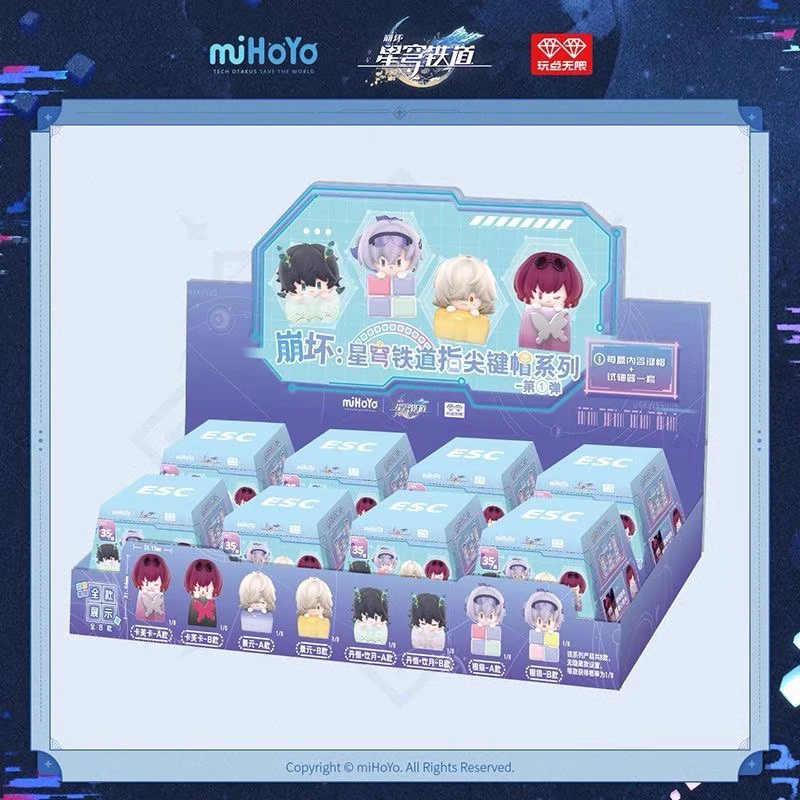 Op voorraad Honkai Star Rail Vingertop Keycaps Serie Gestapelde spoorweg Mini Blind Box Surprise Box Gaming Collectible Figures Bureau