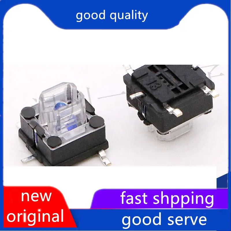 

10pcs original new TS-H012 Light touch switch 7 * 7 * 7H 6-pin patch 7-color reset button switch SMT transparent cover