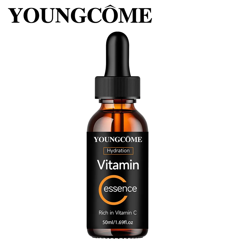 Youngcome vitamina c essência anti-envelhecimento cuidados com a pele facial contém ácido hialurônico removedor de manchas escuras reparação hidratant