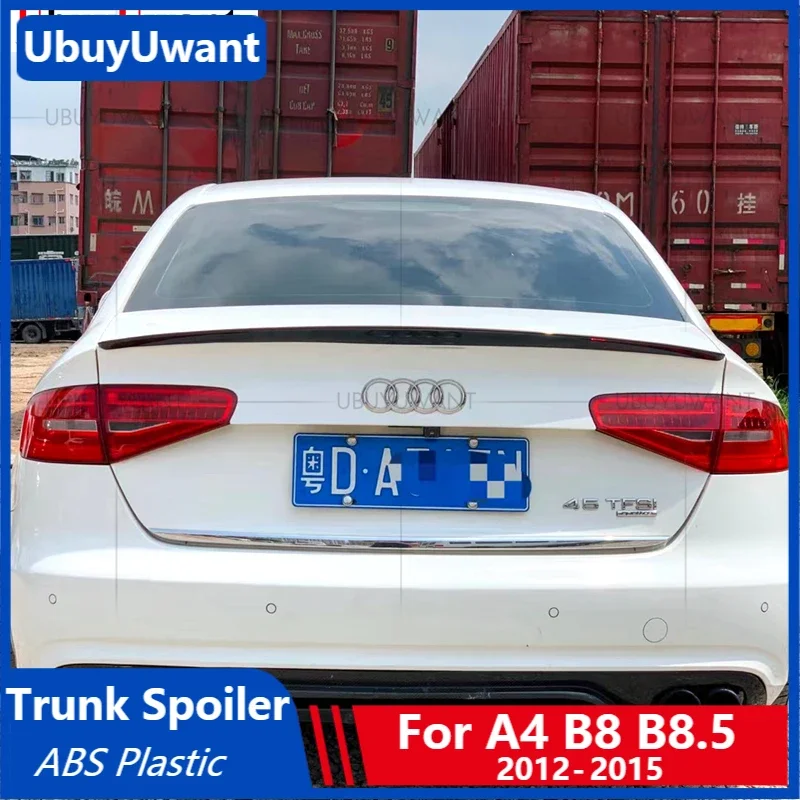 Dla 2012-2015 Audi A4 B8.5 B8 Tylny spojler Wysokiej jakości plastikowe akcesoria ABS Dekoracja skrzydła ogonowego Spoiler bagażnika do samochodu