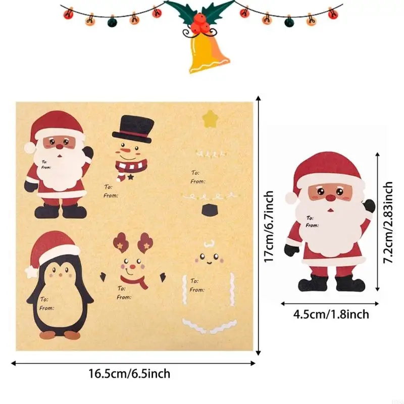10 Chiếc Cá Nhân Dính Giáng Sinh Nhãn Gói Chuyển Nhãn Giáng Sinh Tên Miếng Dán Kính Cường Lực Cho Túi Kẹo Hiện Ốp Lưng