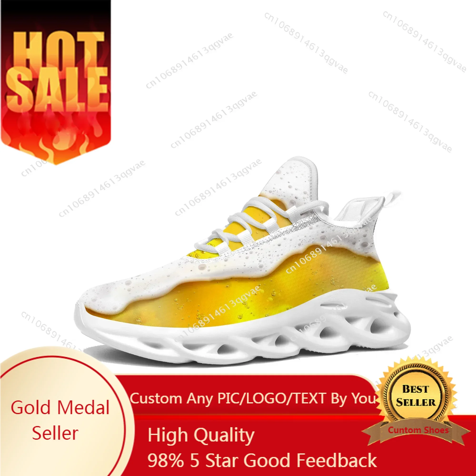 

Beer Unisex 3D Print Flats Sneakers Mens Womens Sports Running High Quality Sneaker Lace Up Mesh Footwear Tailor-made Shoe White