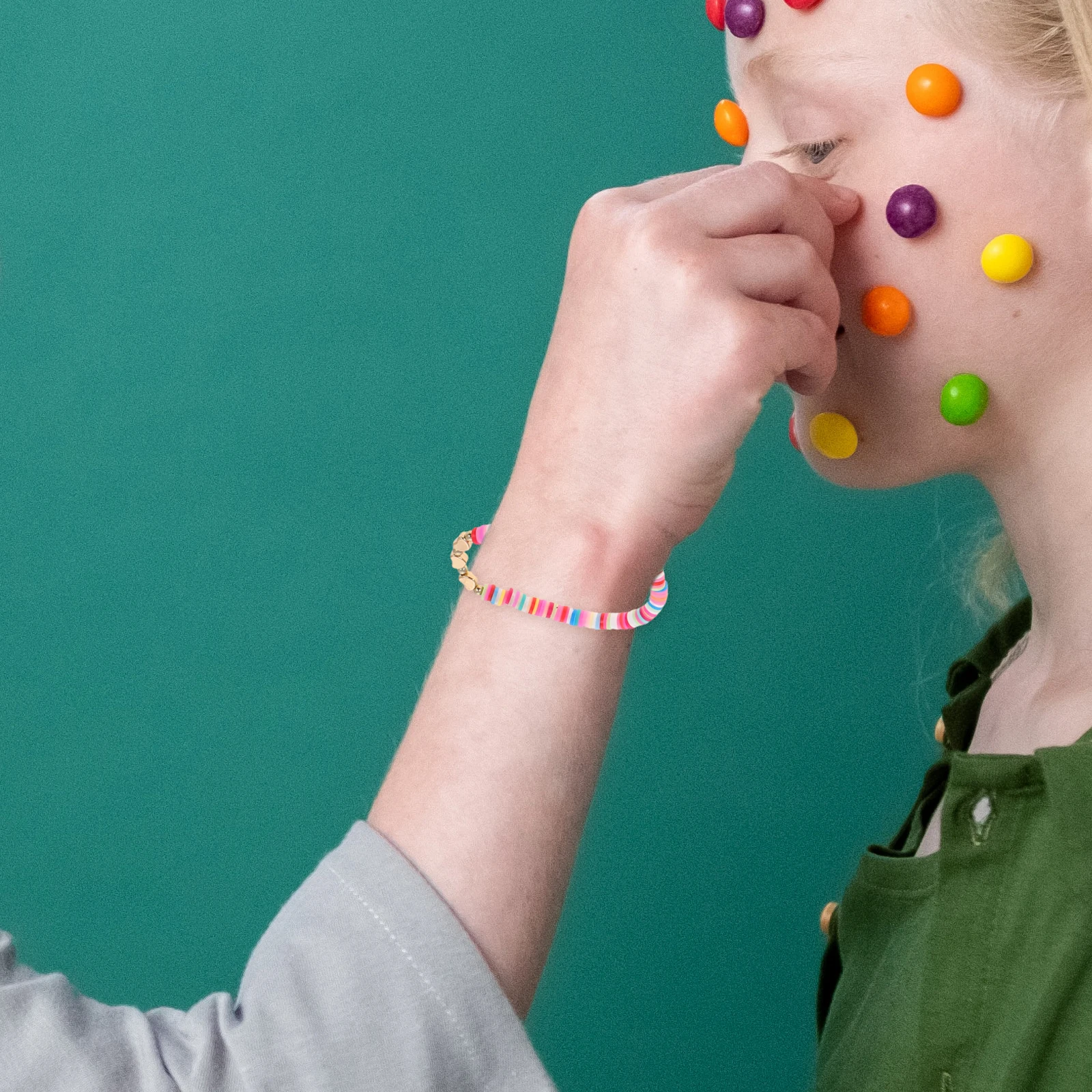 

9 Pcs Colorful Polymer Clay Bracelet Boho Halloween Bracelets Bohemia Beach for Girls