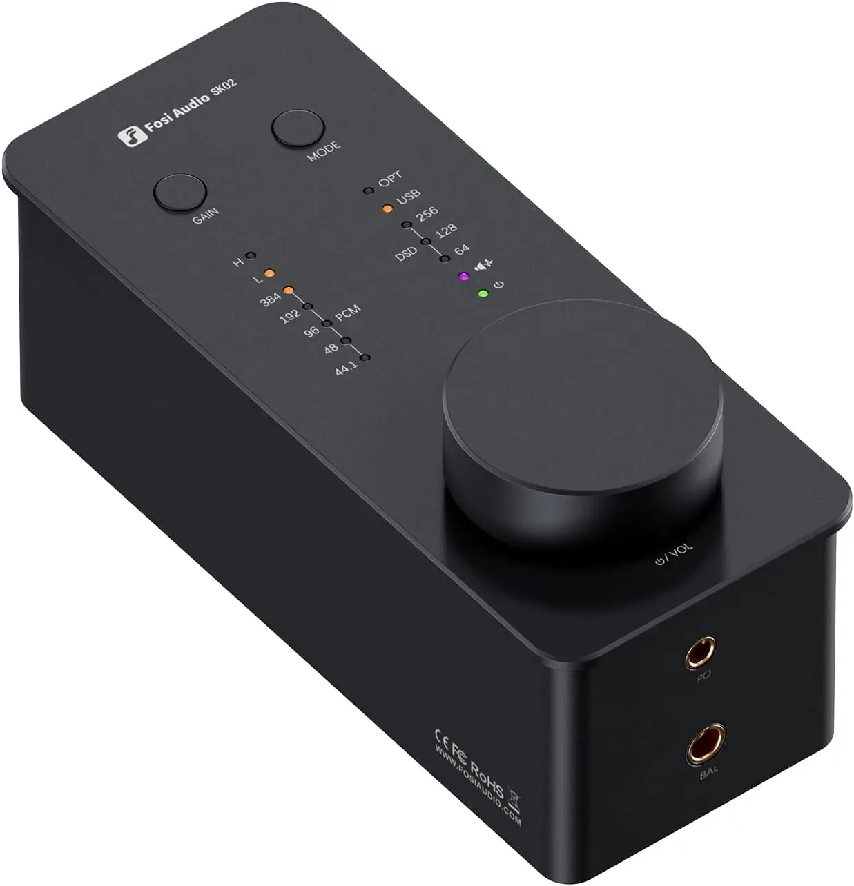 

SK02 DAC Amp Headphone Amplifier Desktop USB C to AUX Digital to Analog Audio Converter Adapter Preamp Optical to 3.5mm 4.4mm Ba