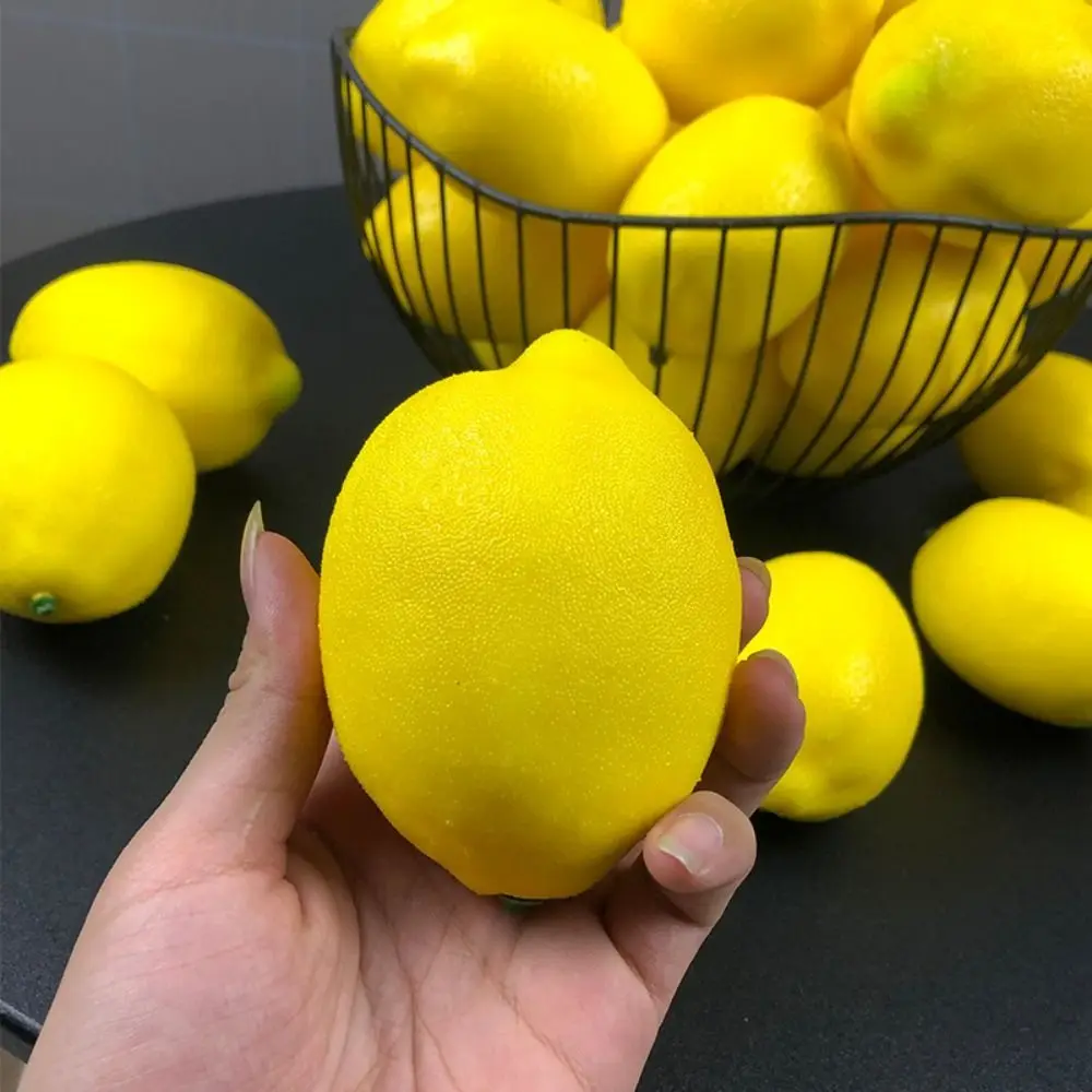 Artificial Fruits Yellow Lemon Simulation Foam Plastic Fake Lemon Home Wedding Christmas Decorations Ornament Photography Props