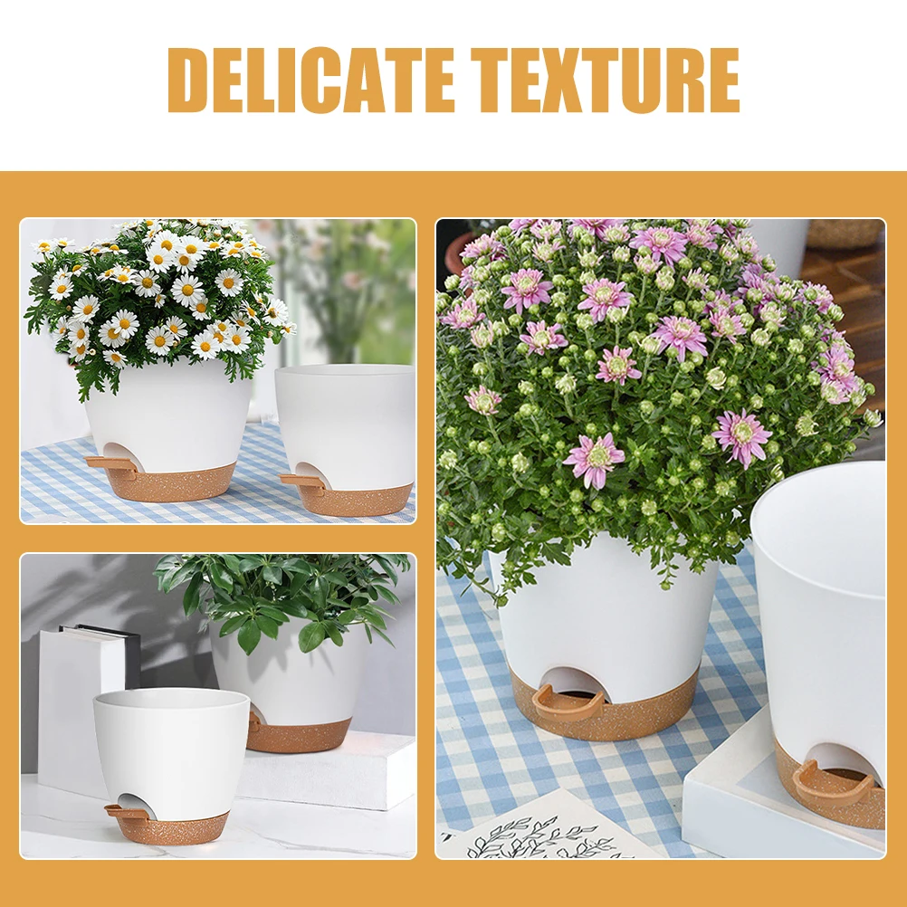 

Automatic Self Watering Flowerpot Lightweight Plastic Planter Indoor Garden Home Decoration Succulent Plant Container Drainage